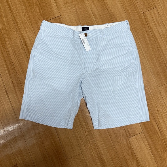 NWT J. Crew Men's Light Blue Striped Shorts - Picture 1 of 5